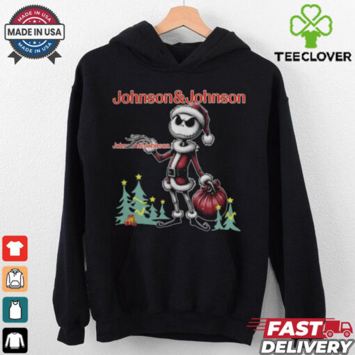 Santa Jack Skellington Johnson & Johnson Logo Merry Christmas 2024 Shirt