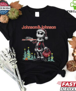 Santa Jack Skellington Johnson & Johnson Logo Merry Christmas 2024 Shirt