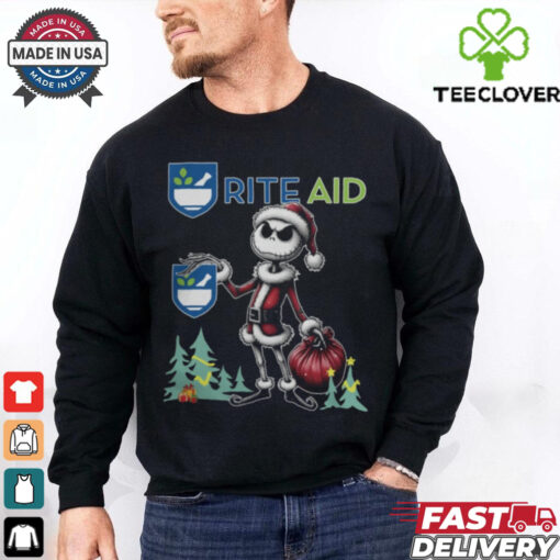 Santa Jack Skellington Rite Aid Logo Merry Christmas 2024 Shirt