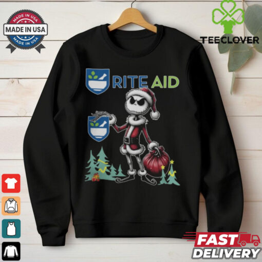 Santa Jack Skellington Rite Aid Logo Merry Christmas 2024 Shirt