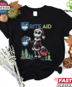 Santa Jack Skellington Rite Aid Logo Merry Christmas 2024 Shirt