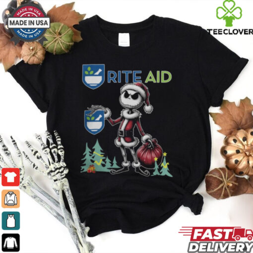 Santa Jack Skellington Rite Aid Logo Merry Christmas 2024 Shirt