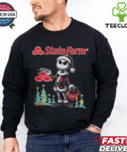 Santa Jack Skellington State Farm Logo Merry Christmas 2024 Shirt