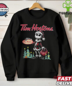 Santa Jack Skellington Tim Hortons Logo Merry Christmas 2024 Shirt