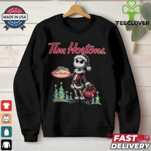 Santa Jack Skellington Tim Hortons Logo Merry Christmas 2024 Shirt