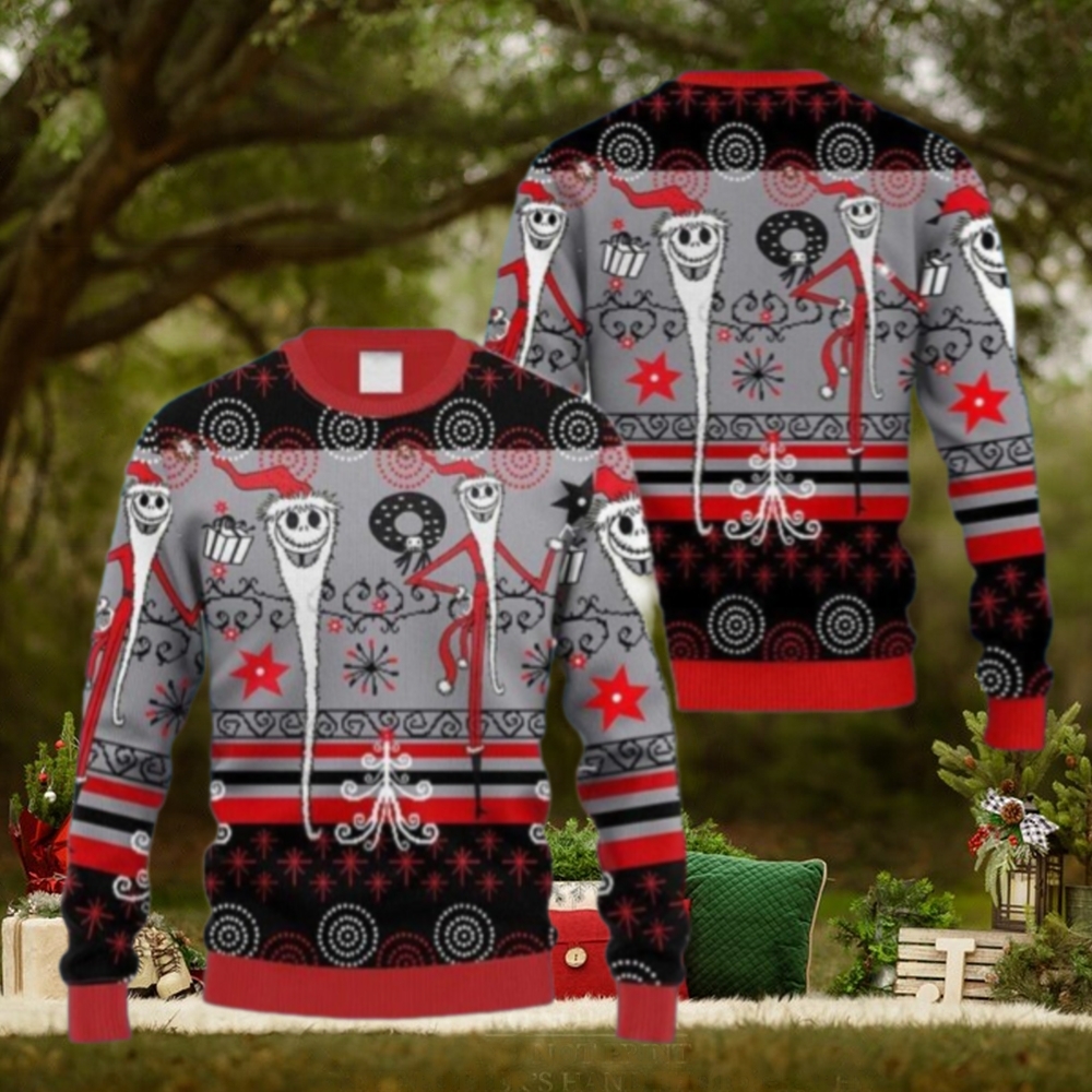 Santa Jack Skellington Ugly Sweater Santa Jack Skellington Ugly Sweater