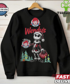 Santa Jack Skellington Wendys Logo Merry Christmas 2024 Shirt