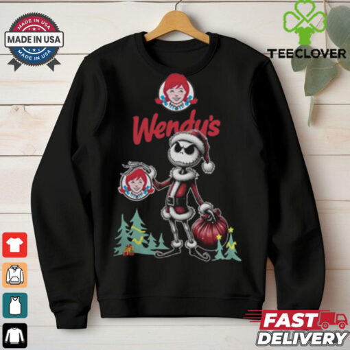 Santa Jack Skellington Wendys Logo Merry Christmas 2024 Shirt