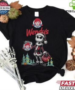 Santa Jack Skellington Wendys Logo Merry Christmas 2024 Shirt