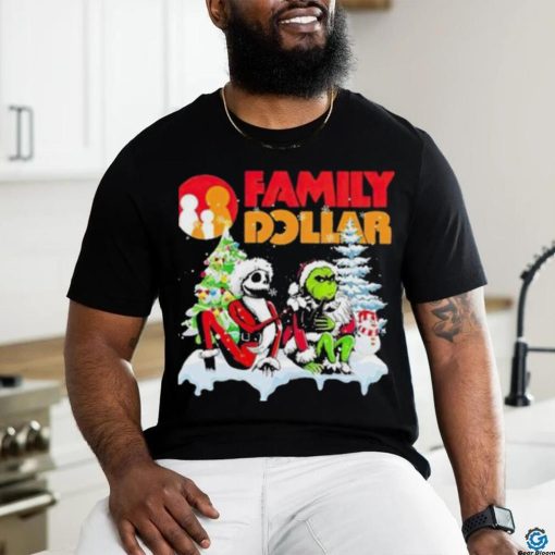 Santa Jack Skellington and Grinch Family Dollar is this jolly enough Merry Christmas 2023 hoodie, sweater, longsleeve, shirt v-neck, t-shirt