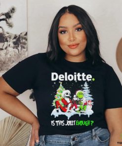 Santa Jack skellington and Grinch Deloitte is this jolly enough shirt