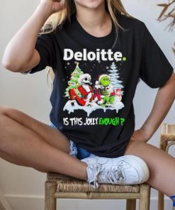 Santa Jack skellington and Grinch Deloitte is this jolly enough shirt