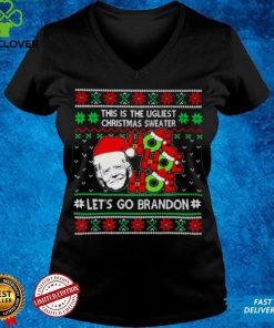 Santa Joe Biden Ho Ho Ho Lets Go Brandon this is the Ugliest Christmas hoodie, sweater, longsleeve, shirt v-neck, t-shirt