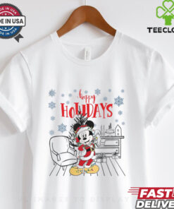 Santa Mickey Mouse Happy Holidays Shirt