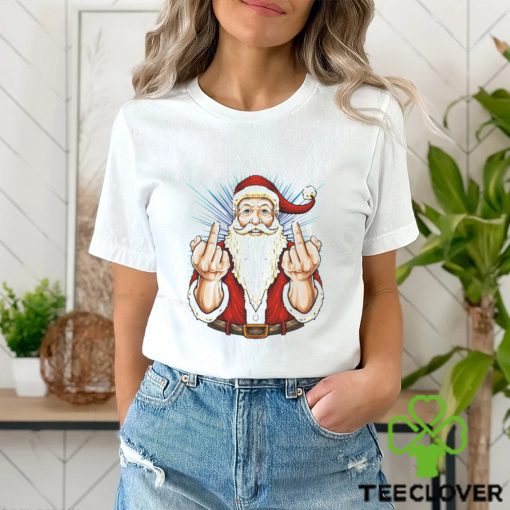 Santa Middle Finger Flip Off St Nick Christmas hoodie, sweater, longsleeve, shirt v-neck, t-shirt