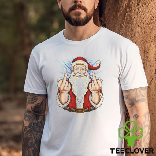 Santa Middle Finger Flip Off St Nick Christmas hoodie, sweater, longsleeve, shirt v-neck, t-shirt