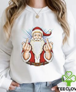 Santa Middle Finger Flip Off St Nick Christmas hoodie, sweater, longsleeve, shirt v-neck, t-shirt