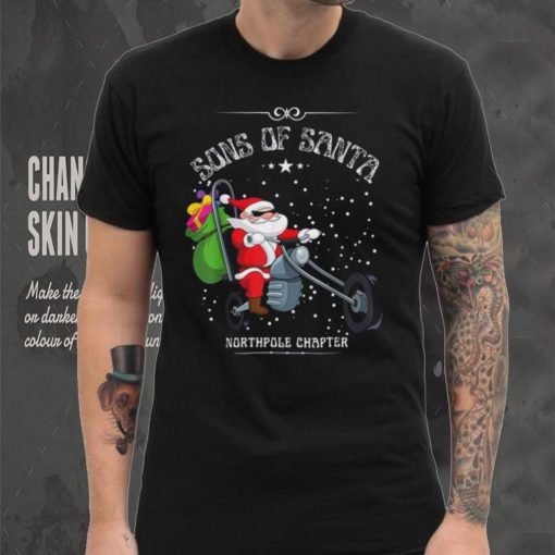 Santa Motorcycle Sons Of Santa Funny Christmas 2023 Shirt