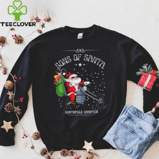 Santa Motorcycle Sons Of Santa Funny Christmas 2023 Shirt