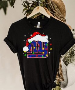 Santa New York Giants Logo Lights Christmas Sweater