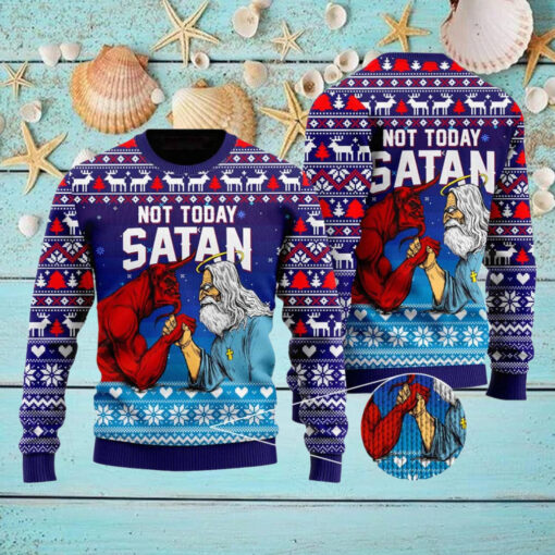 Santa Not Today Satan Ugly Christmas Sweater