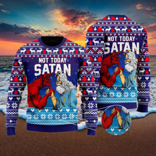 Santa Not Today Satan Ugly Christmas Sweater
