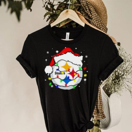 Santa Pittsburgh Steelers Logo Lights Christmas hoodie, sweater, longsleeve, shirt v-neck, t-shirt