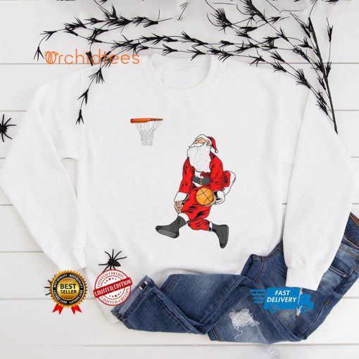Santa Playing Basketball Slam Dunk Christmas Sweater T hoodie, sweater, longsleeve, shirt v-neck, t-shirt