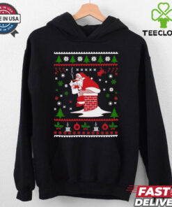 Santa Pooping Down The Chimney Ugly Christmas 2024 Shirt