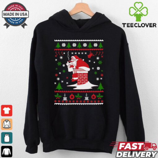 Santa Pooping Down The Chimney Ugly Christmas 2024 Shirt