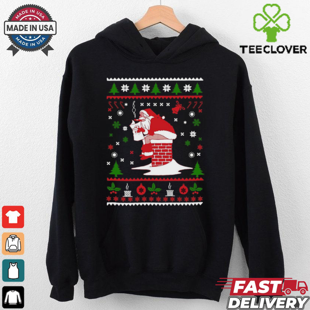 Santa Pooping Down The Chimney Ugly Christmas 2024 Shirt Santa Pooping Down The Chimney Ugly Christmas 2024 Shirt