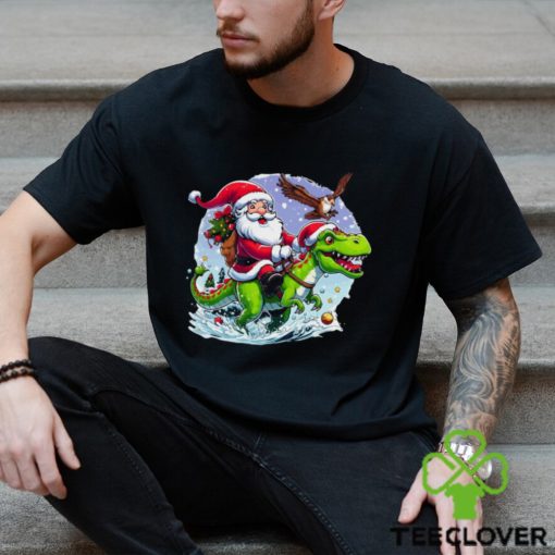 Santa Riding Dinosaur Classic Shirt