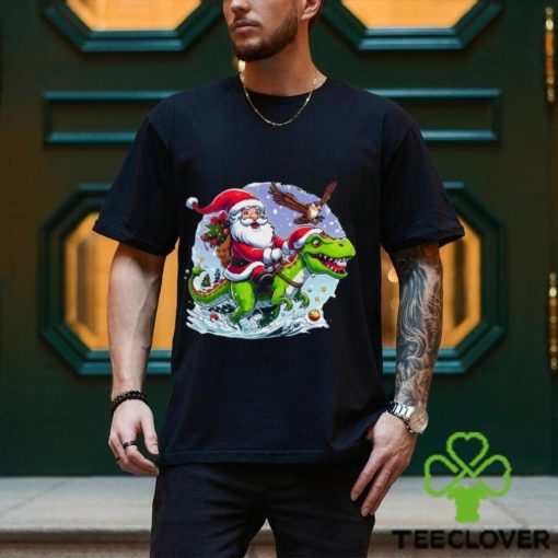 Santa Riding Dinosaur Classic Shirt