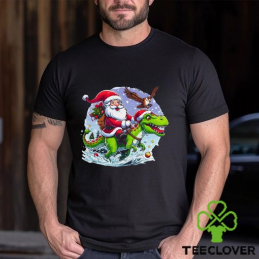 Santa Riding Dinosaur Classic Shirt