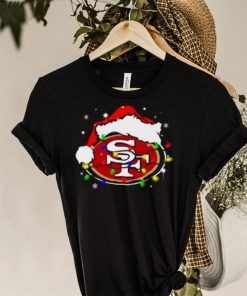 Santa San Francisco 49ers Logo Lights Christmas shirt