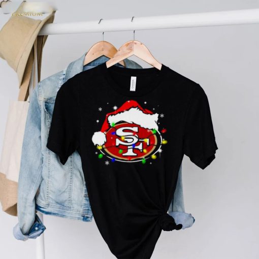 Santa San Francisco 49ers Logo Lights Christmas hoodie, sweater, longsleeve, shirt v-neck, t-shirt