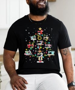 Santa Sewing Quilting Merry Christmas Tree 2023 Shirt