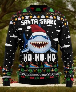 Santa Shark Ho Ho Ho Ugly Christmas Sweater Thankgiving Gift Men Women
