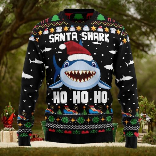 Santa Shark Ho Ho Ho Ugly Christmas Sweater Thankgiving Gift Men Women