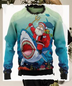 Santa Shark Ugly Christmas Sweater Christmas Crewneck Sweater