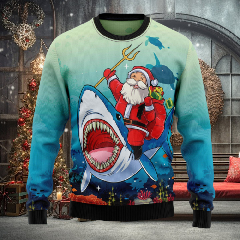 Santa Shark Ugly Christmas Sweater Thankgiving Gift Men Women Santa Shark Ugly Christmas Sweater Thankgiving Gift Men Women