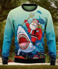 Santa Shark Ugly Christmas Sweater Thankgiving Gift Men Women