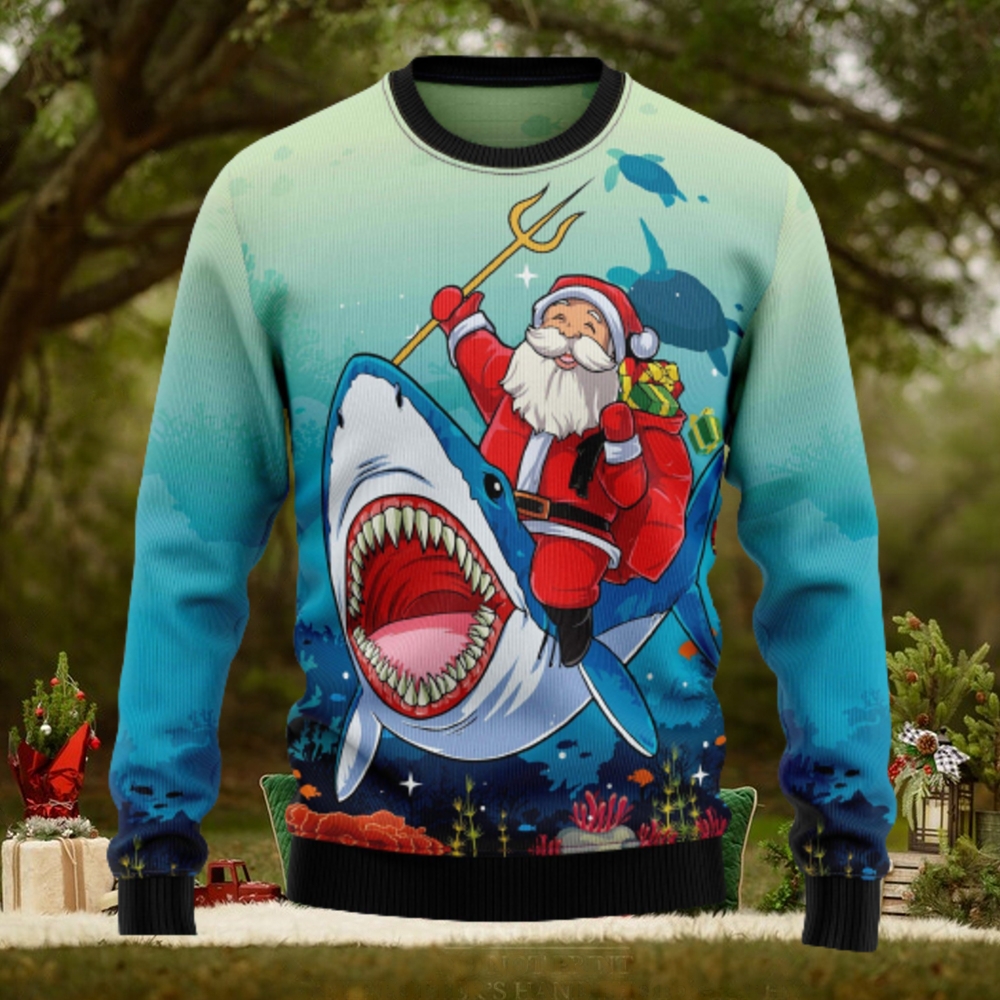 Santa Shark Ugly Christmas Sweater Thankgiving Gift Men Women Santa Shark Ugly Christmas Sweater Thankgiving Gift Men Women