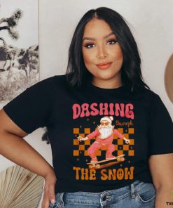 Santa Skateboard dashing through the snow Christmas shirt