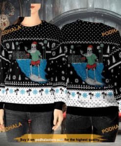 Santa Skeleton Holiday Sweatshirt 3D, Funniest Ugly Christmas Sweater