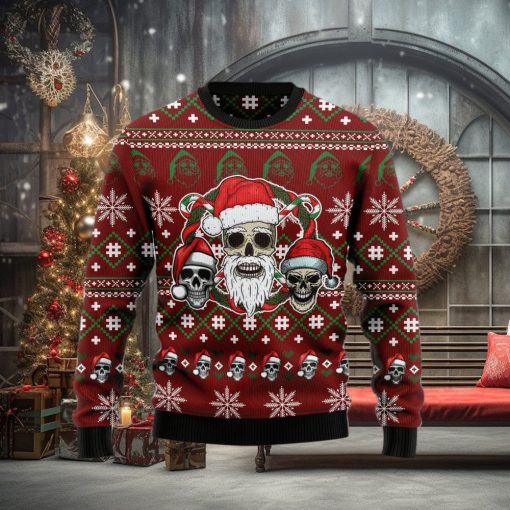 Santa Skull Jolly Ugly Christmas Sweater Gift Men Women