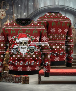 Santa Skull Red Ugly Xmas Sweater