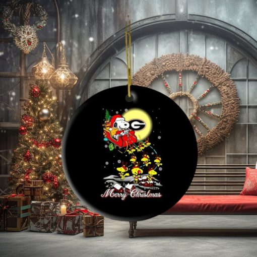 Santa Snoopy And Woodstock Georgia Bulldogs Christmas Ornaments, Hoodie, Sweater, Long Sleeve And Tank Top