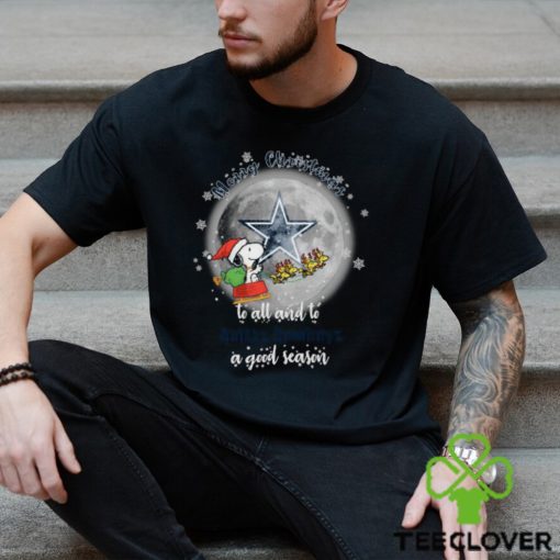 Santa Snoopy merry christmas to all and to Dallas Cowboys a good season hoodie, sweater, longsleeve, shirt v-neck, t-shirt