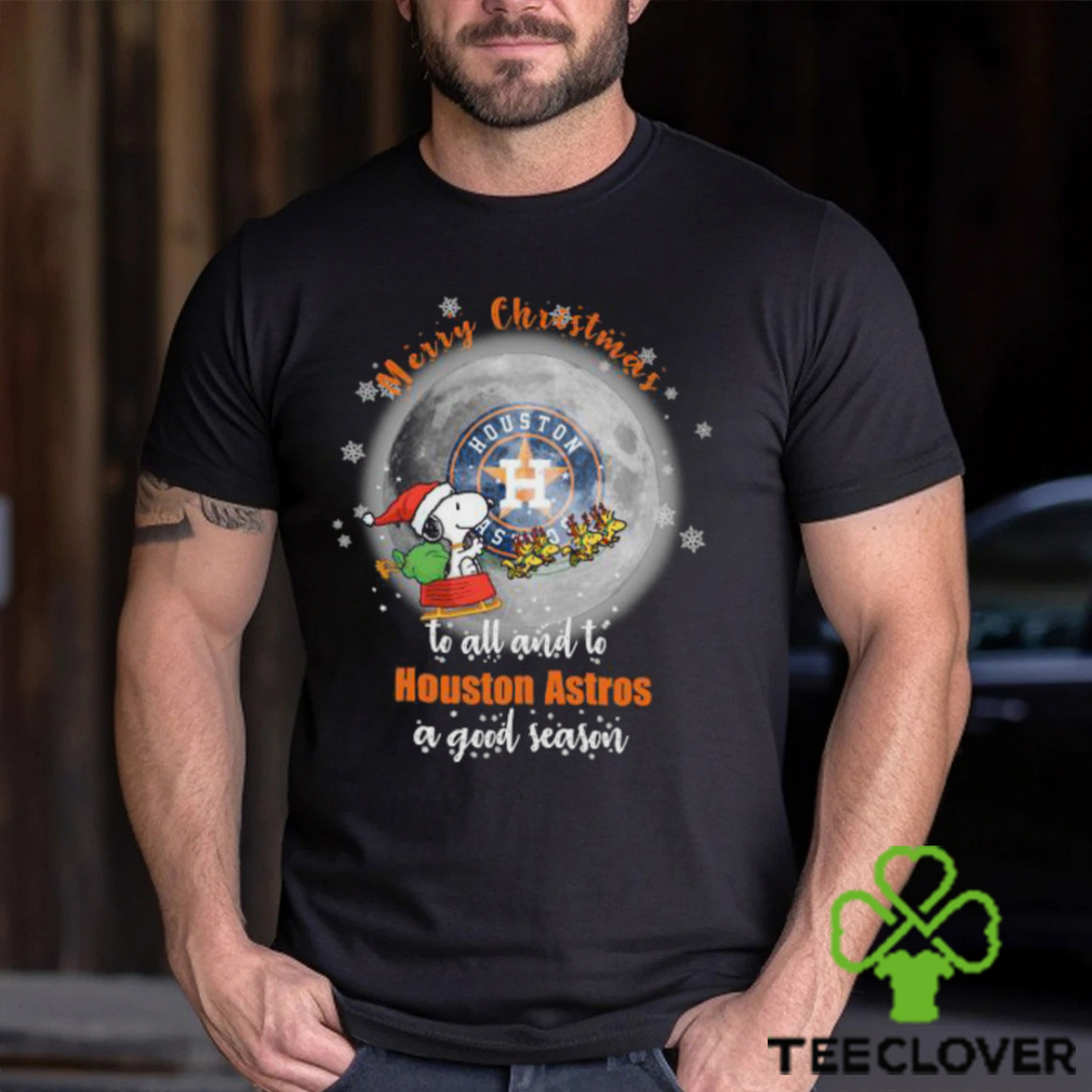 Santa Snoopy merry christmas to all and to Houston Astros a good season shirt Santa Snoopy merry christmas to all and to Houston Astros a good season shirt
